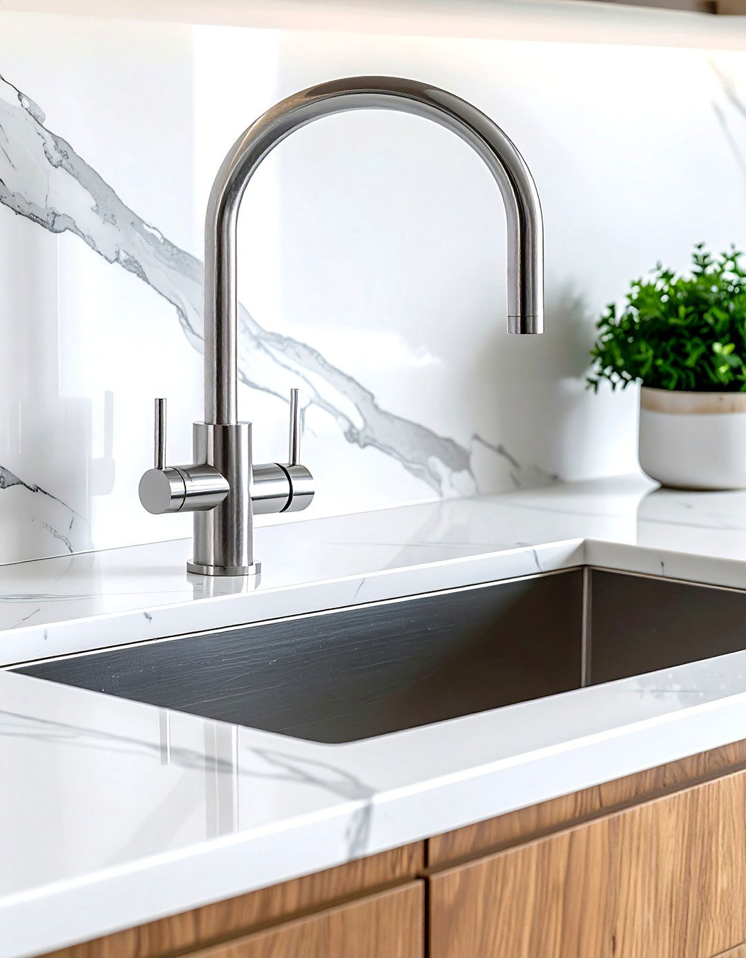 Nickel kitchen faucet for quartz countertops - 30 nickel kitchen faucet ideas