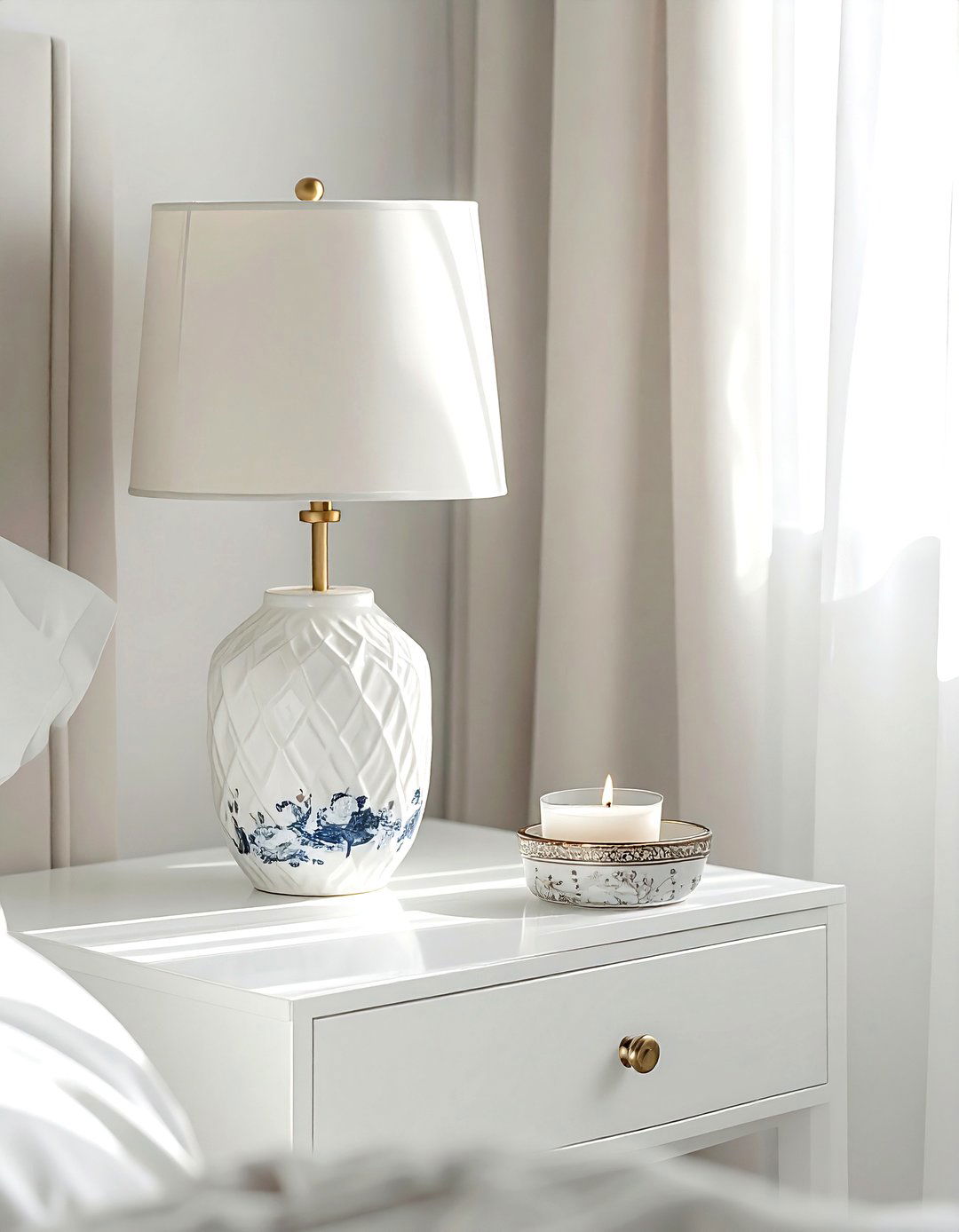 Nightstand with jewelry dish - 30 nightstand vignette ideas
