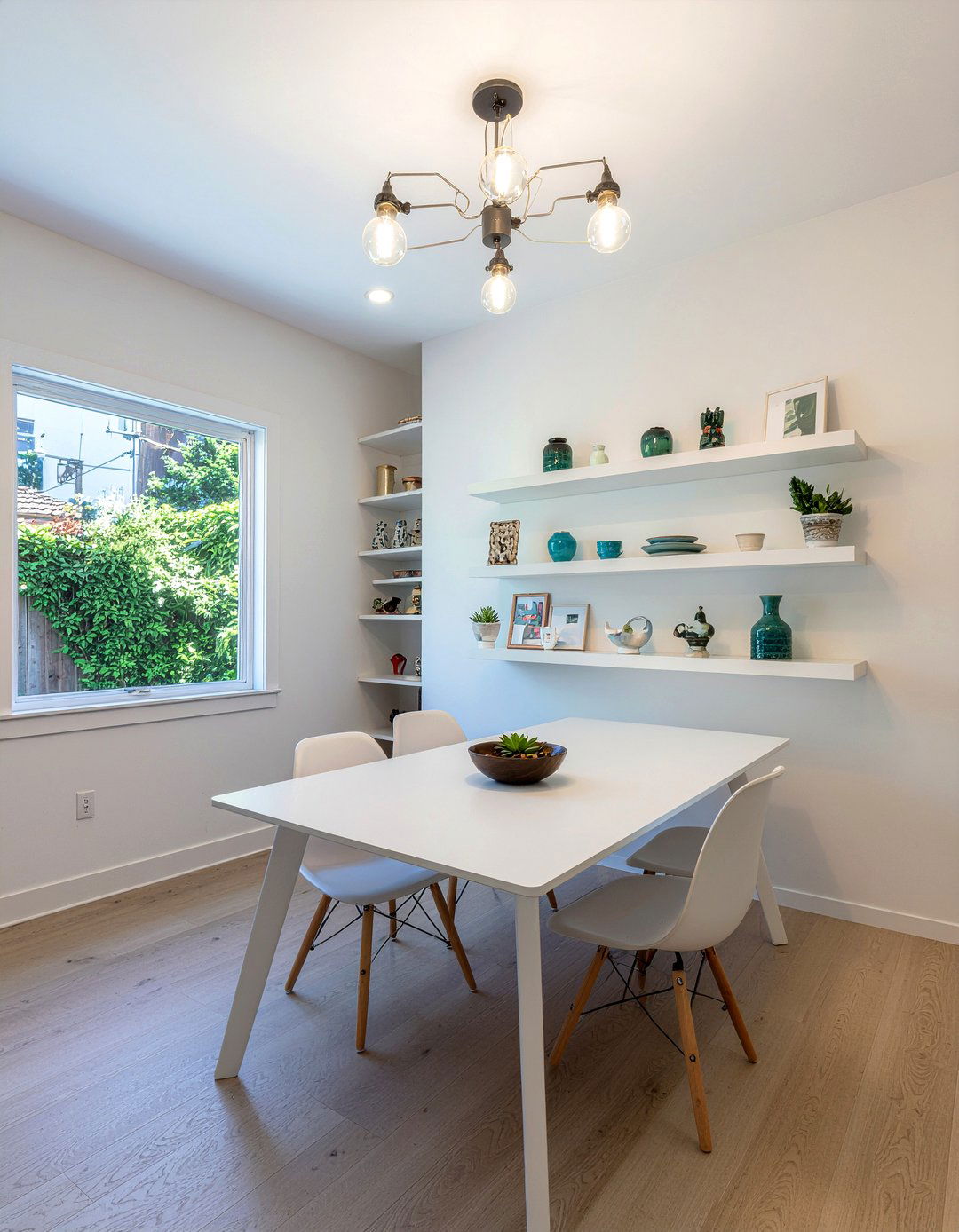 No Drill Floating Shelves - 30 rental dining room ideas