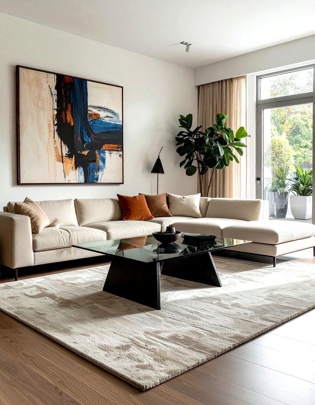 Noguchi coffee table living room - 30 living room mid-century furniture ideas