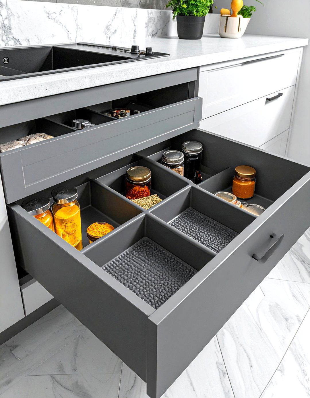 Non Slip Spice Drawer Liner - 30 spice drawer kitchen ideas