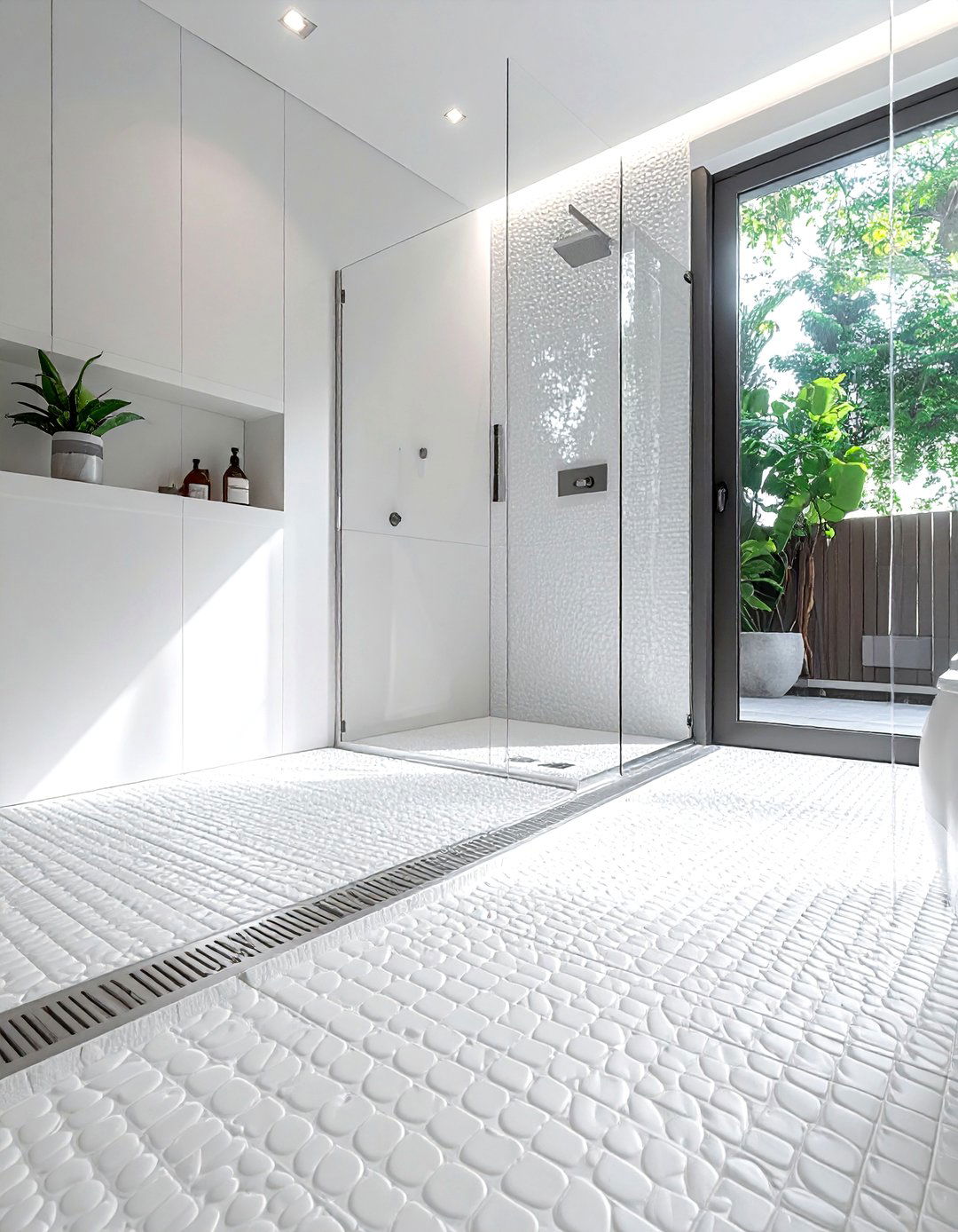 Non slip penny tile floor - 30 penny tile bathroom ideas