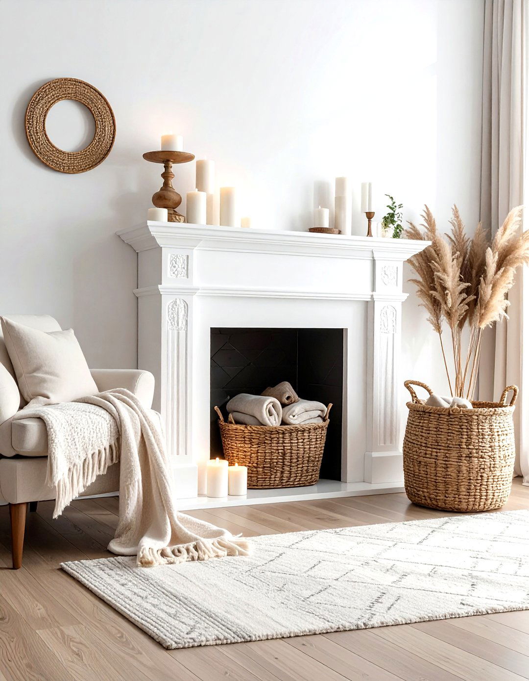 Non working fireplace storage - 30 living room blanket storage ideas