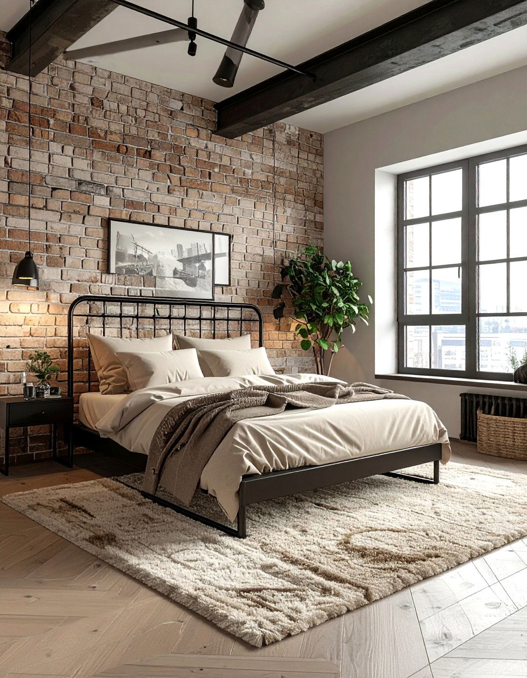 Nordic Industrial Bedroom - 30 scandinavian beige bedroom ideas
