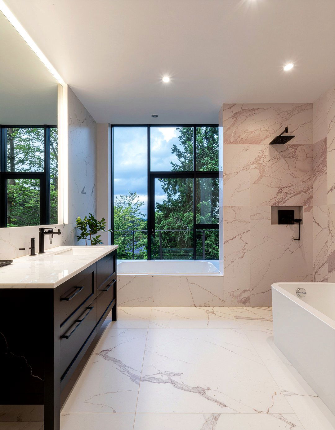 Norwegian rose marble bathroom - 30 pink marble bathroom ideas