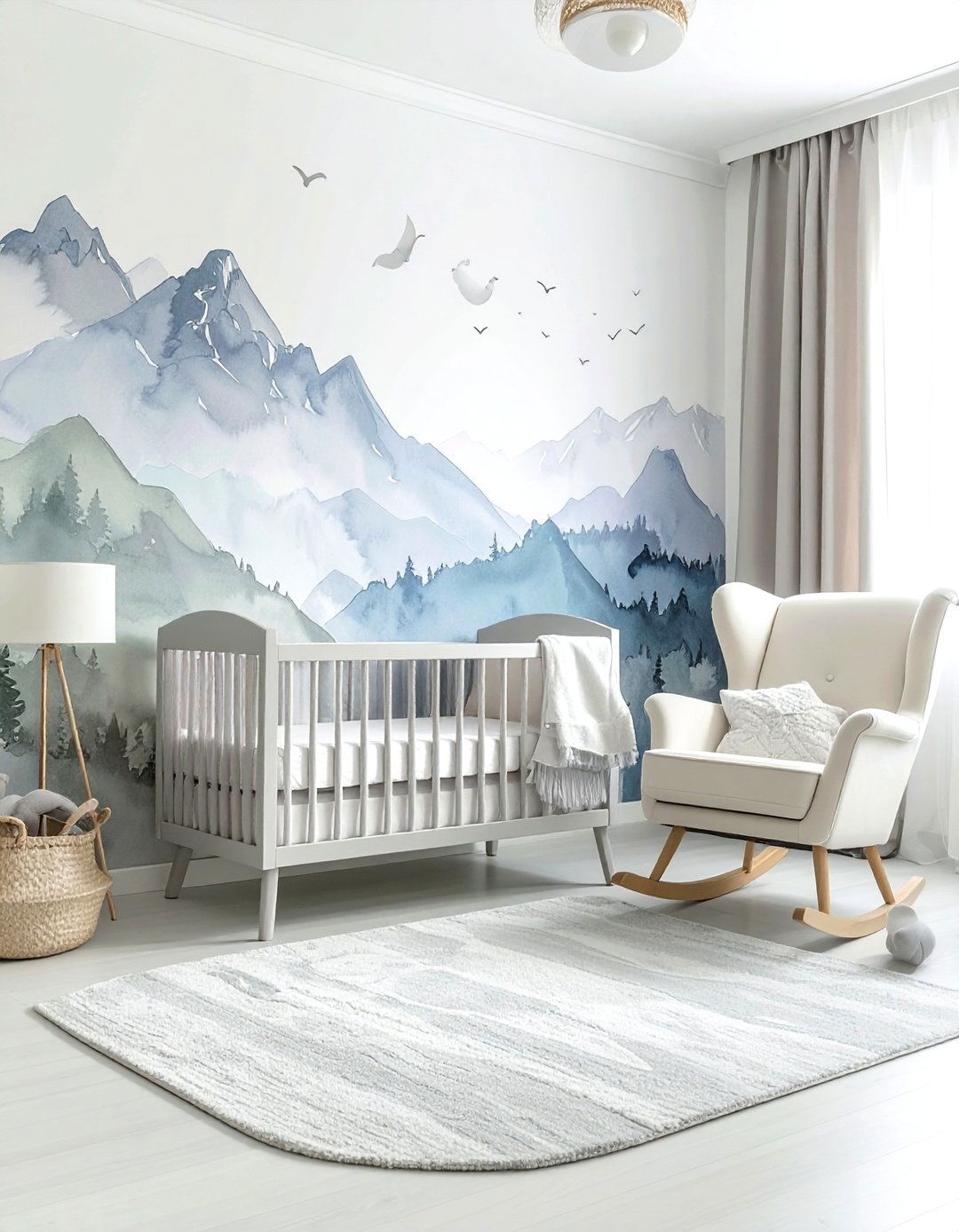 Nursery wall mural - 30 children's room decor ideas