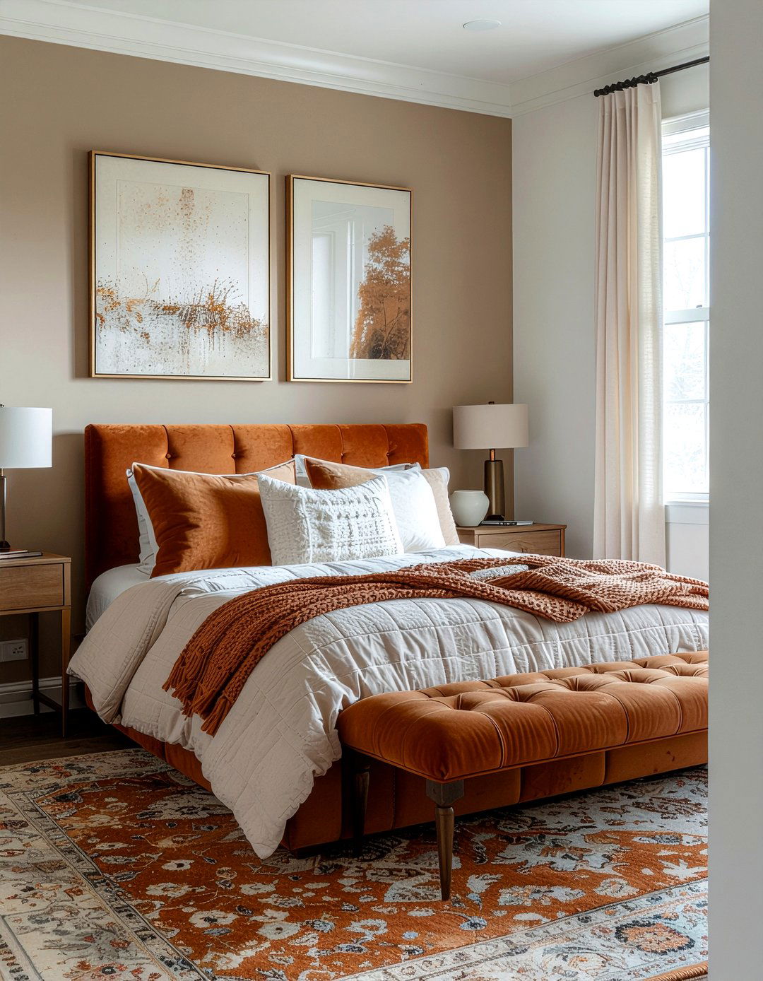 Nutmeg shade bedroom - 30 warm toned bedroom ideas