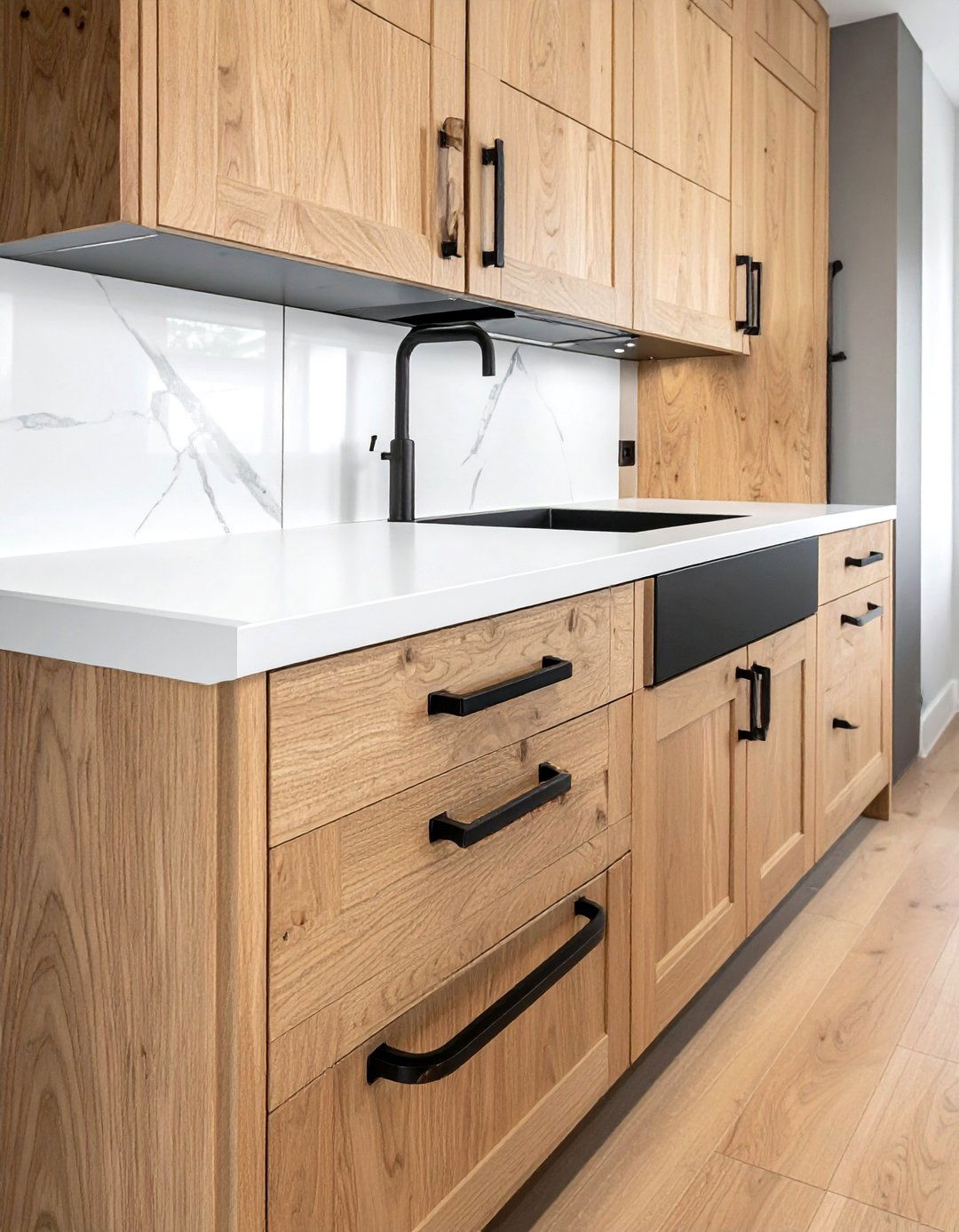 Oak Cabinets With Black Hardware - 30 oak kitchen cabinet ideas