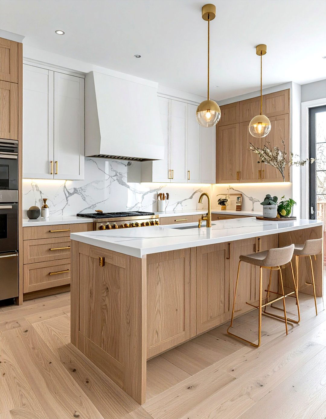 Oak Cabinets With Brass Hardware - 30 oak kitchen cabinet ideas