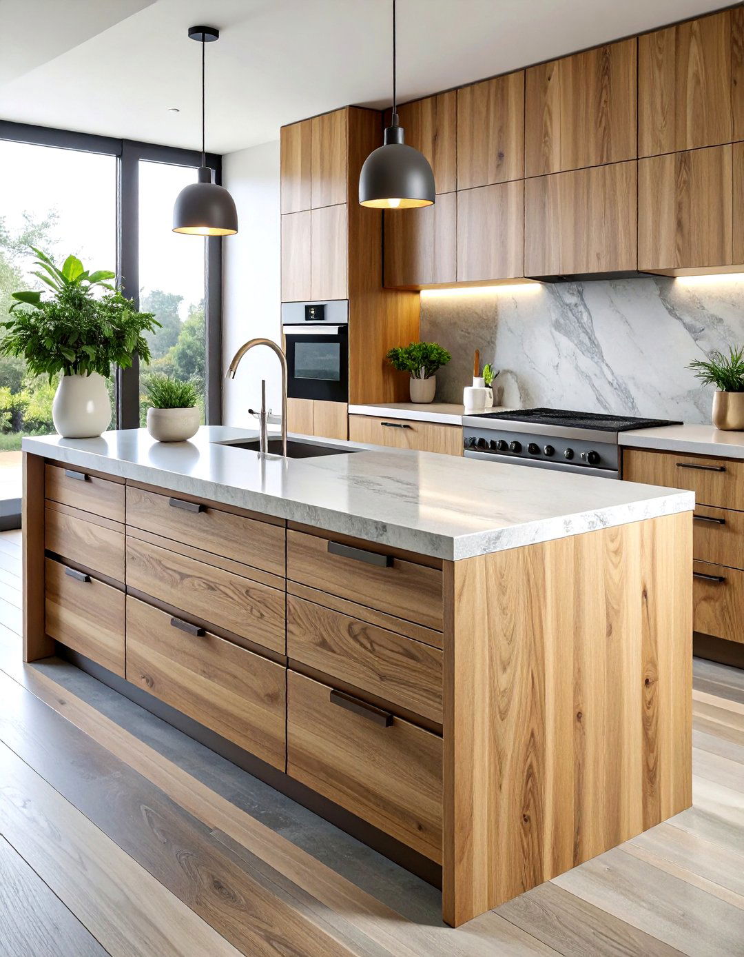 Oak Cabinets With Quartz Countertops - 30 oak kitchen cabinet ideas