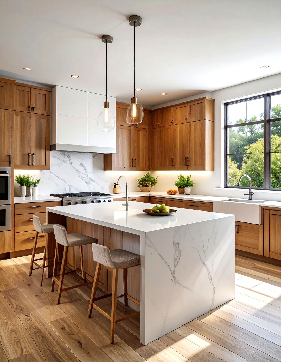 Oak Cabinets With White Countertops - 30 oak kitchen cabinet ideas