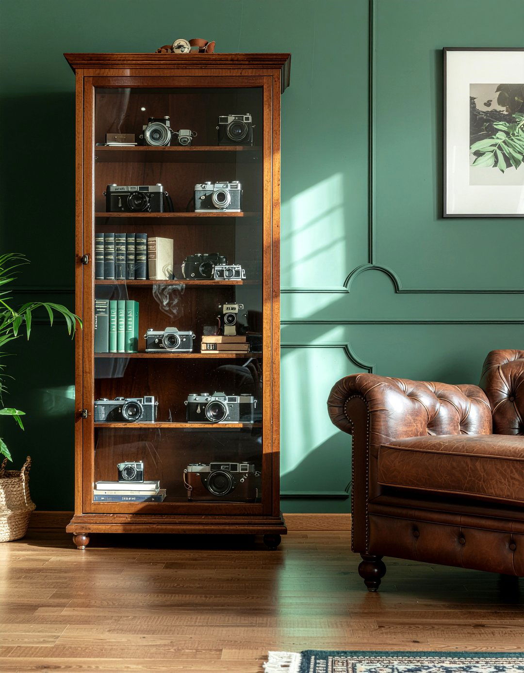 Oak Glass Display Case - 30 living room oak furniture ideas