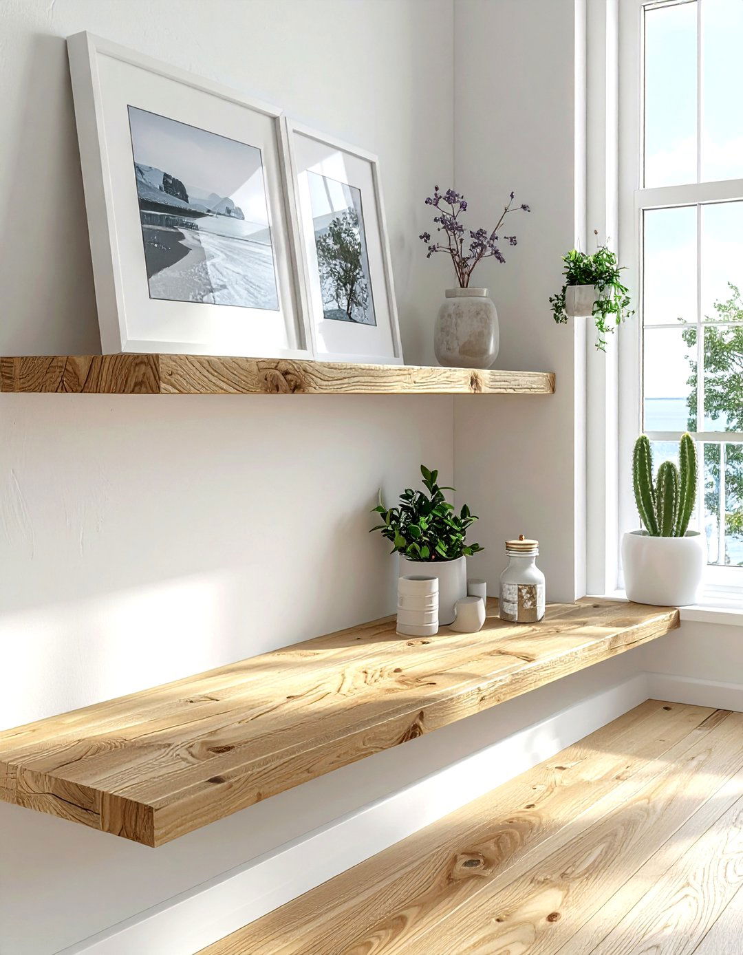 Oak Picture Ledge - 30 living room ledge shelves