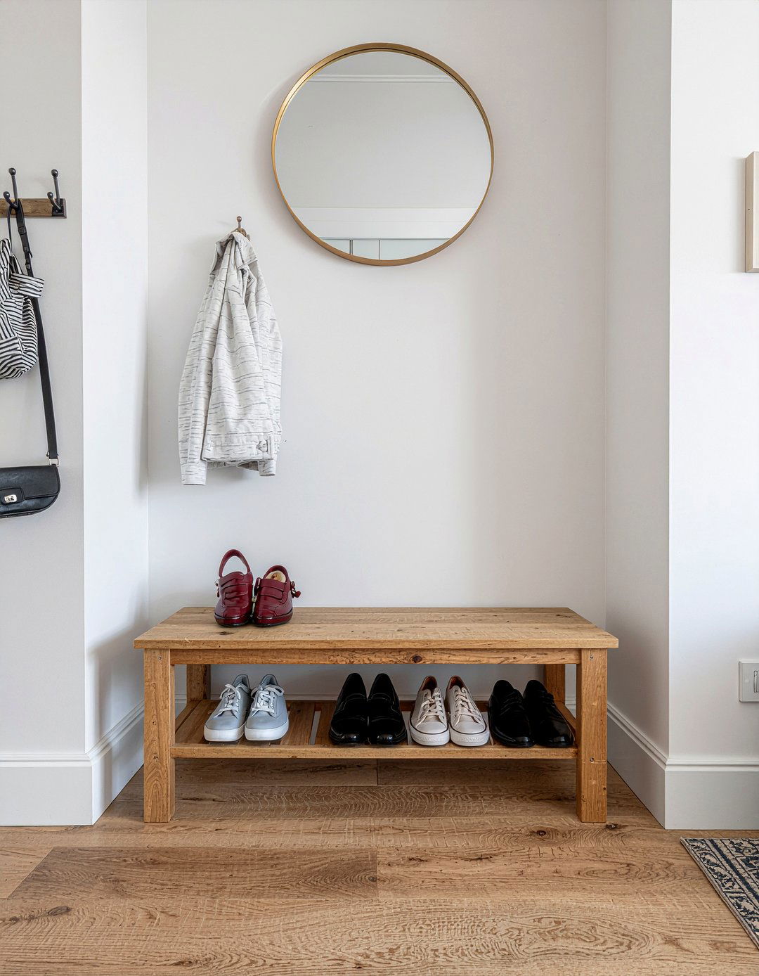 Oak Shoe Storage Bench - 30 living room oak furniture ideas