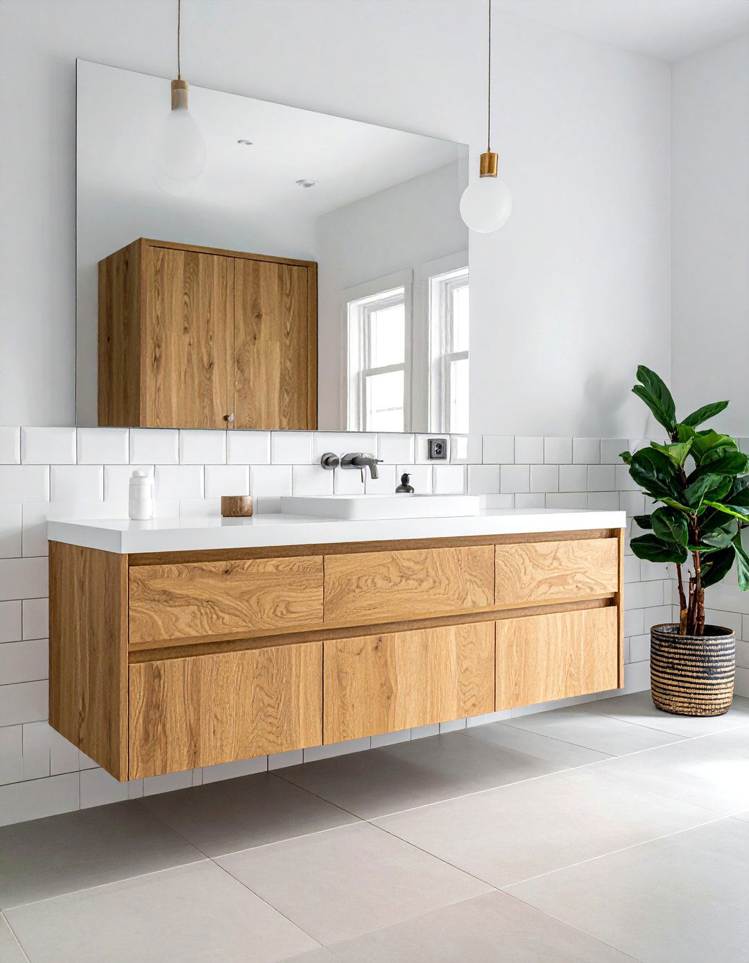 Oak floating vanity - 30 floating vanity ideas