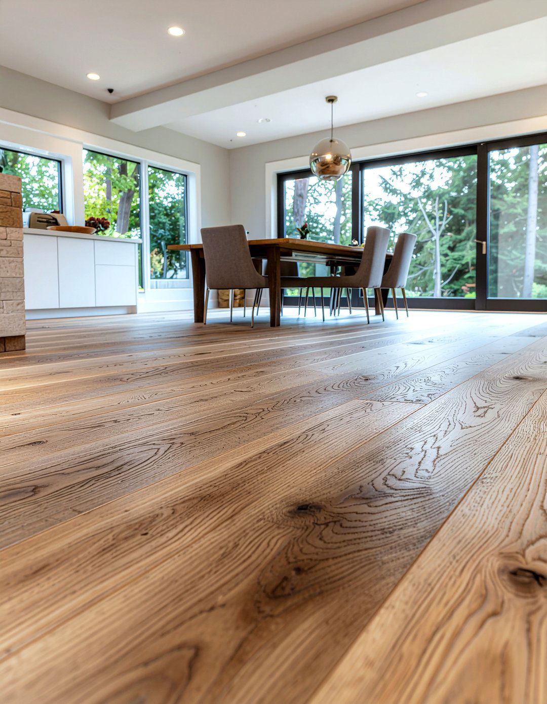 Oak wood flooring - 30 kitchen feature ideas