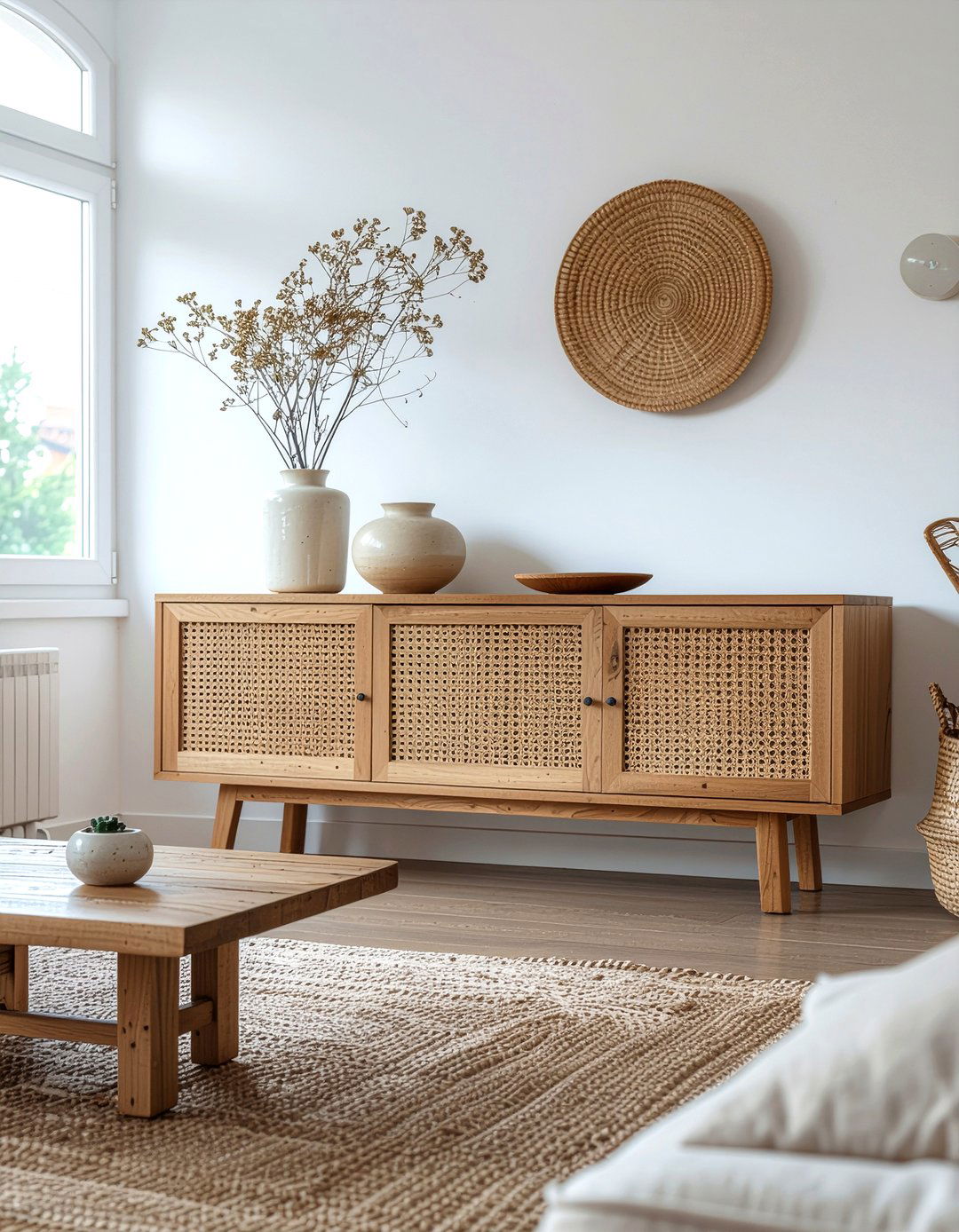 Oak wood furniture - 30 warm gray living room ideas