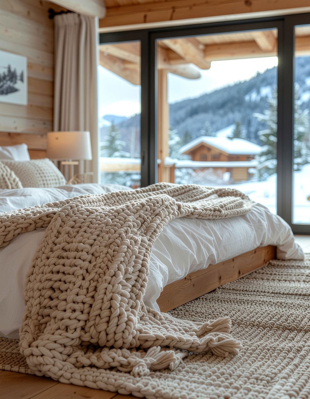 Oatmeal Wool Blanket - 30 bedroom chunky knit throws