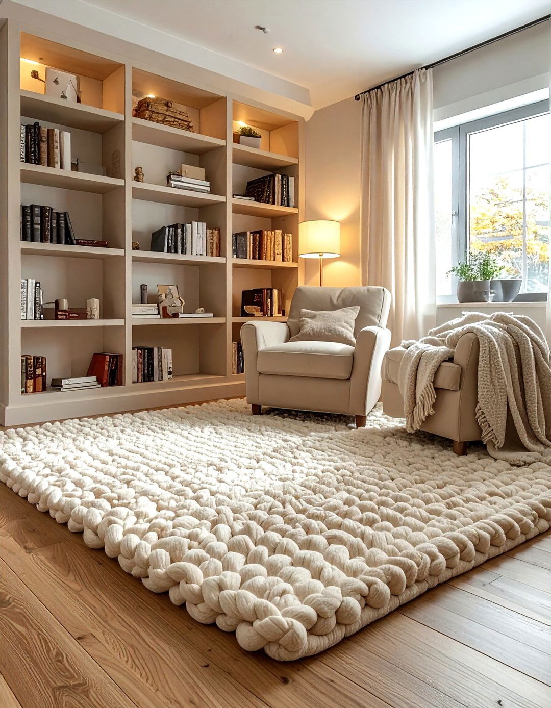 Oatmeal chunky rug - 30 neutral rug ideas