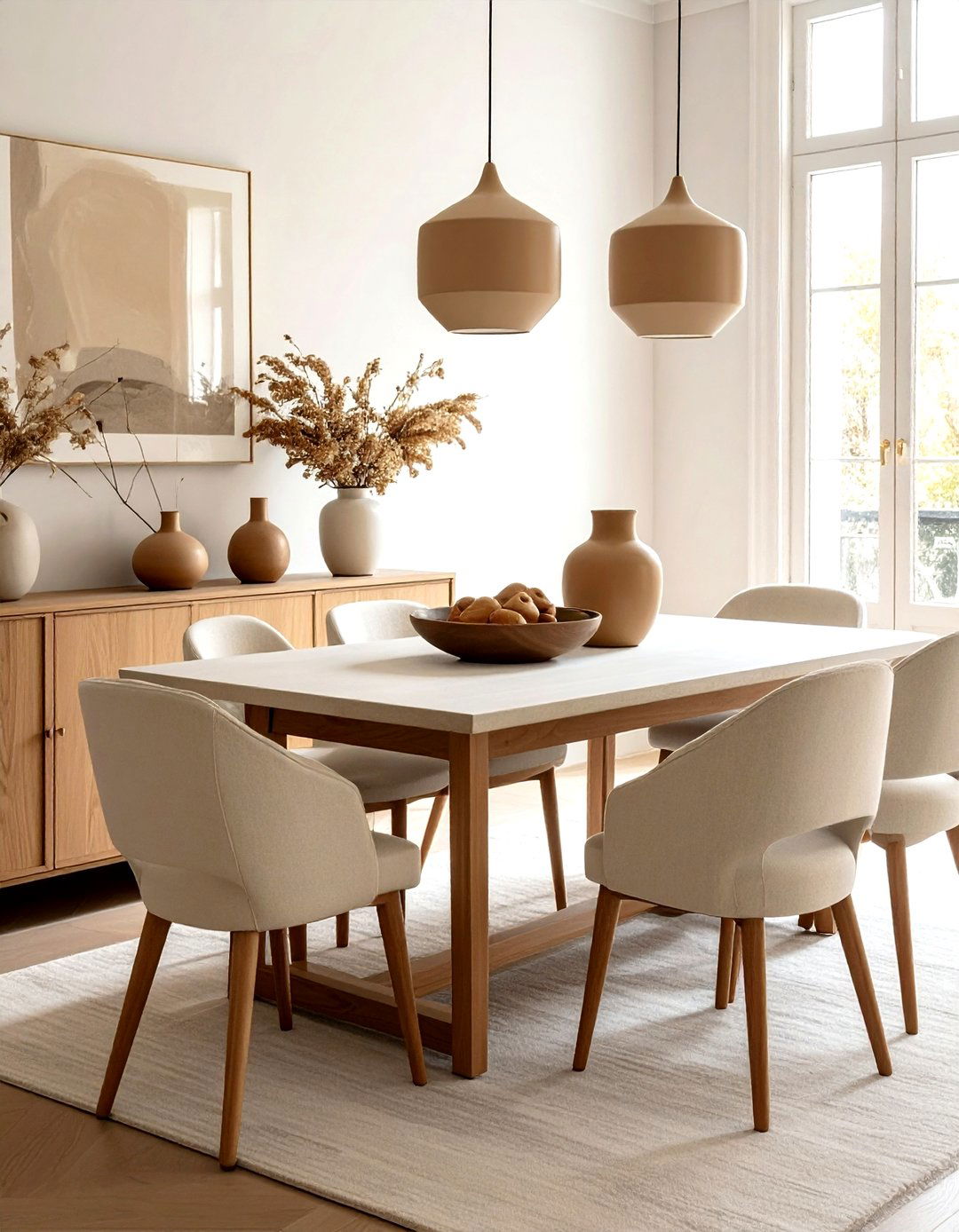 Oatmeal dining room - 30 monochromatic dining room ideas