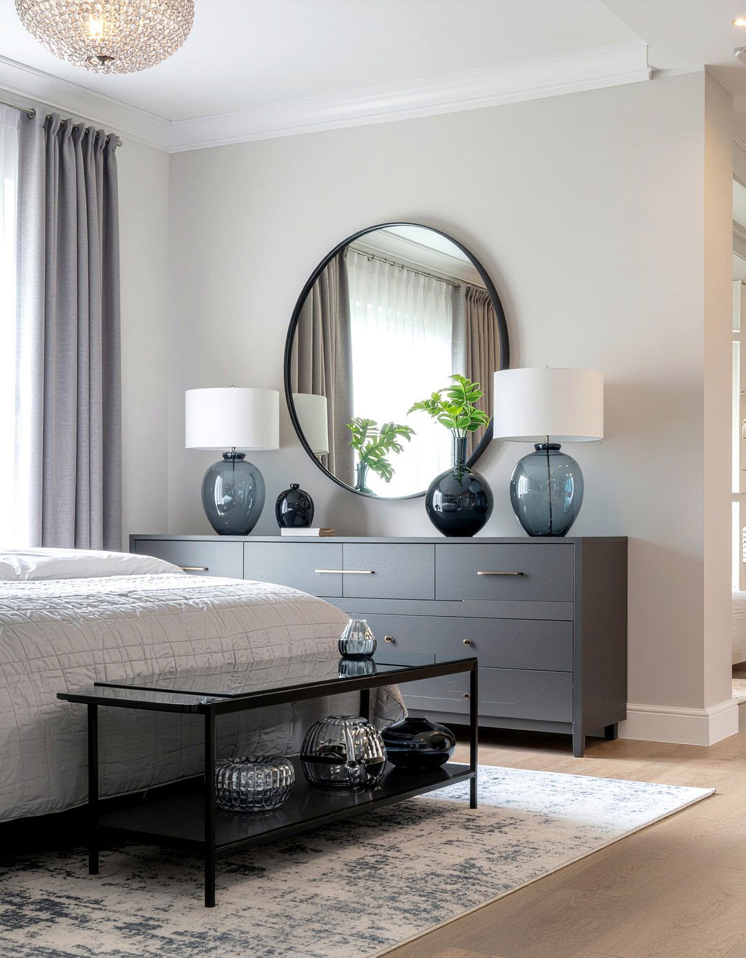 Obsidian Glass Decor - 30 dark bedroom ideas