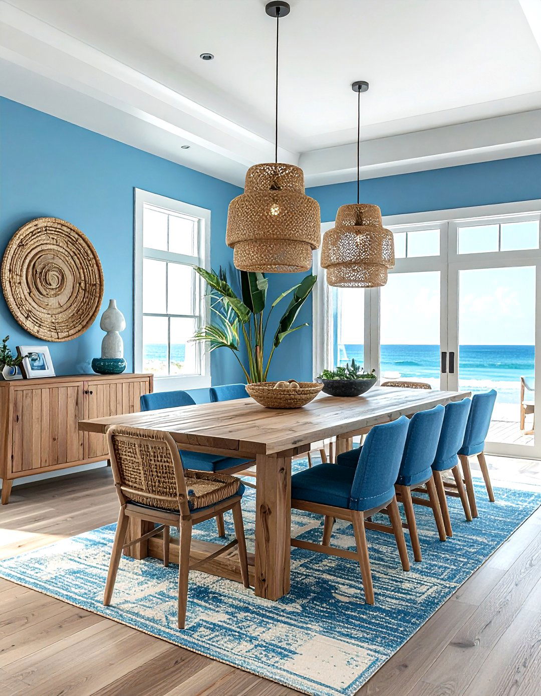Ocean Blue Dining Room - 30 blue dining room design ideas