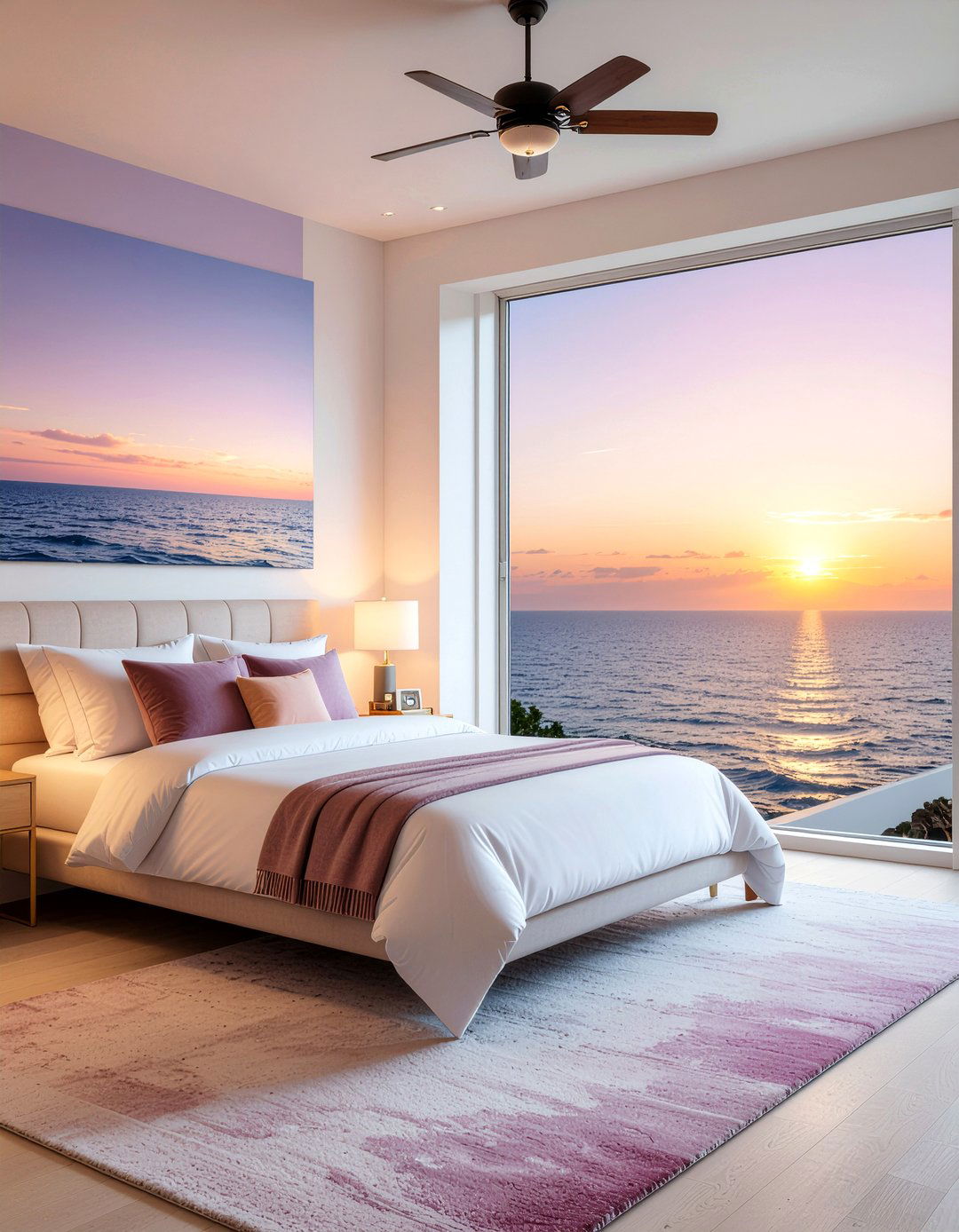 Ocean Sunset Bedroom - 30 ocean themed bedroom ideas