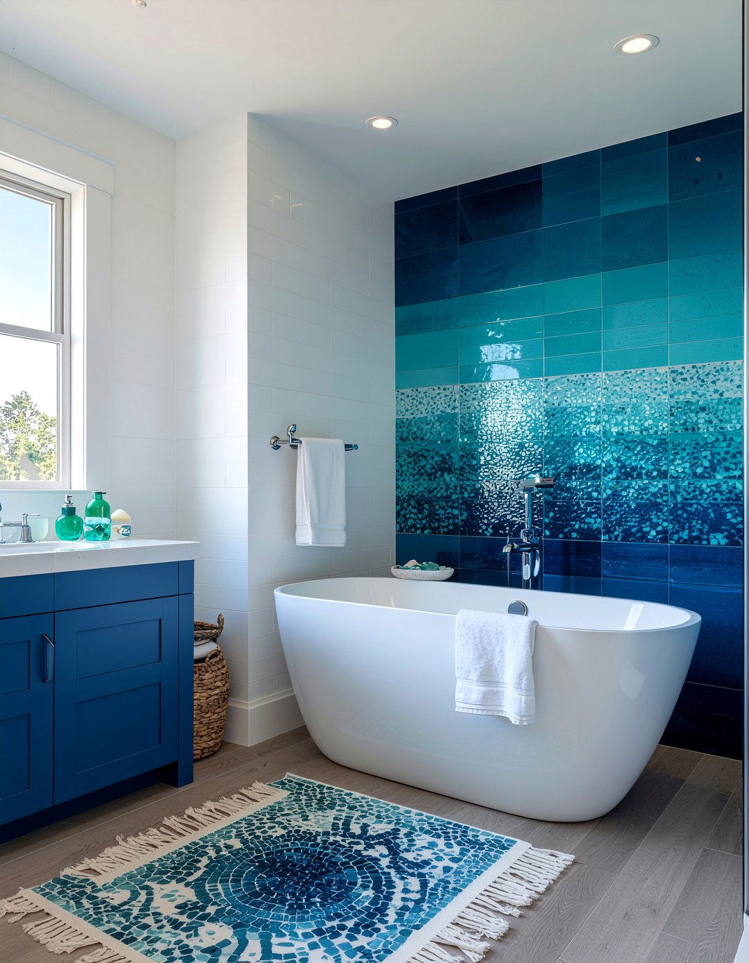 Ocean blue bathroom - 30 cool blue bathroom ideas