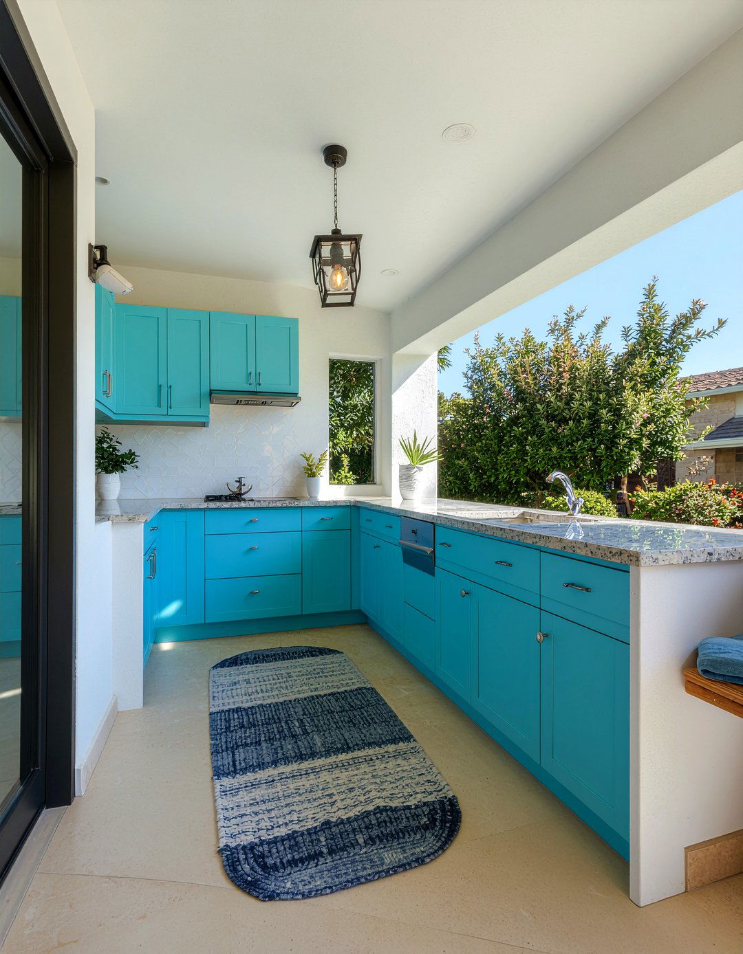 Ocean blue outdoor cabinets - 30 outdoor kitchen cabinet ideas
