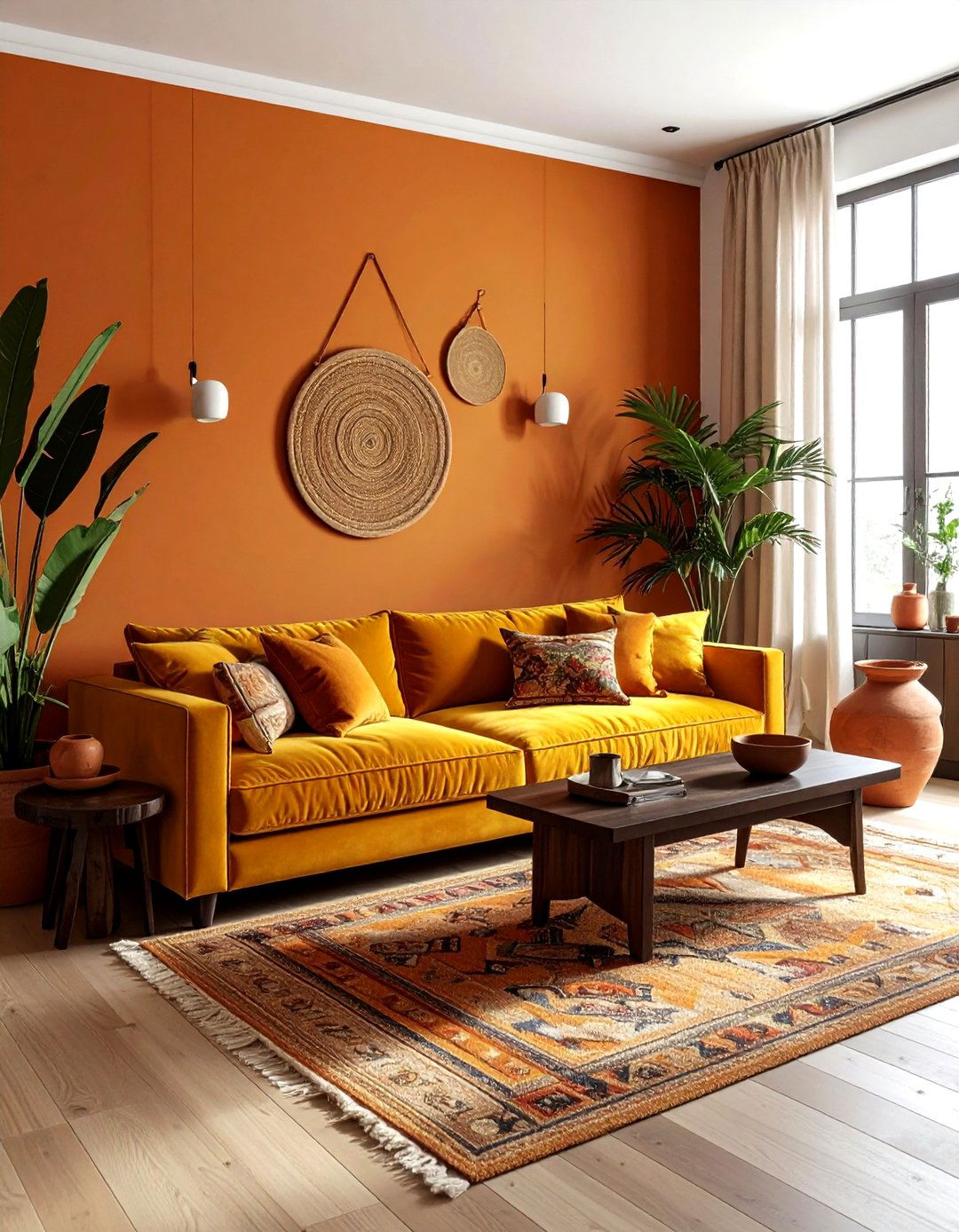 Ochre Living Room - 30 living room accent color ideas