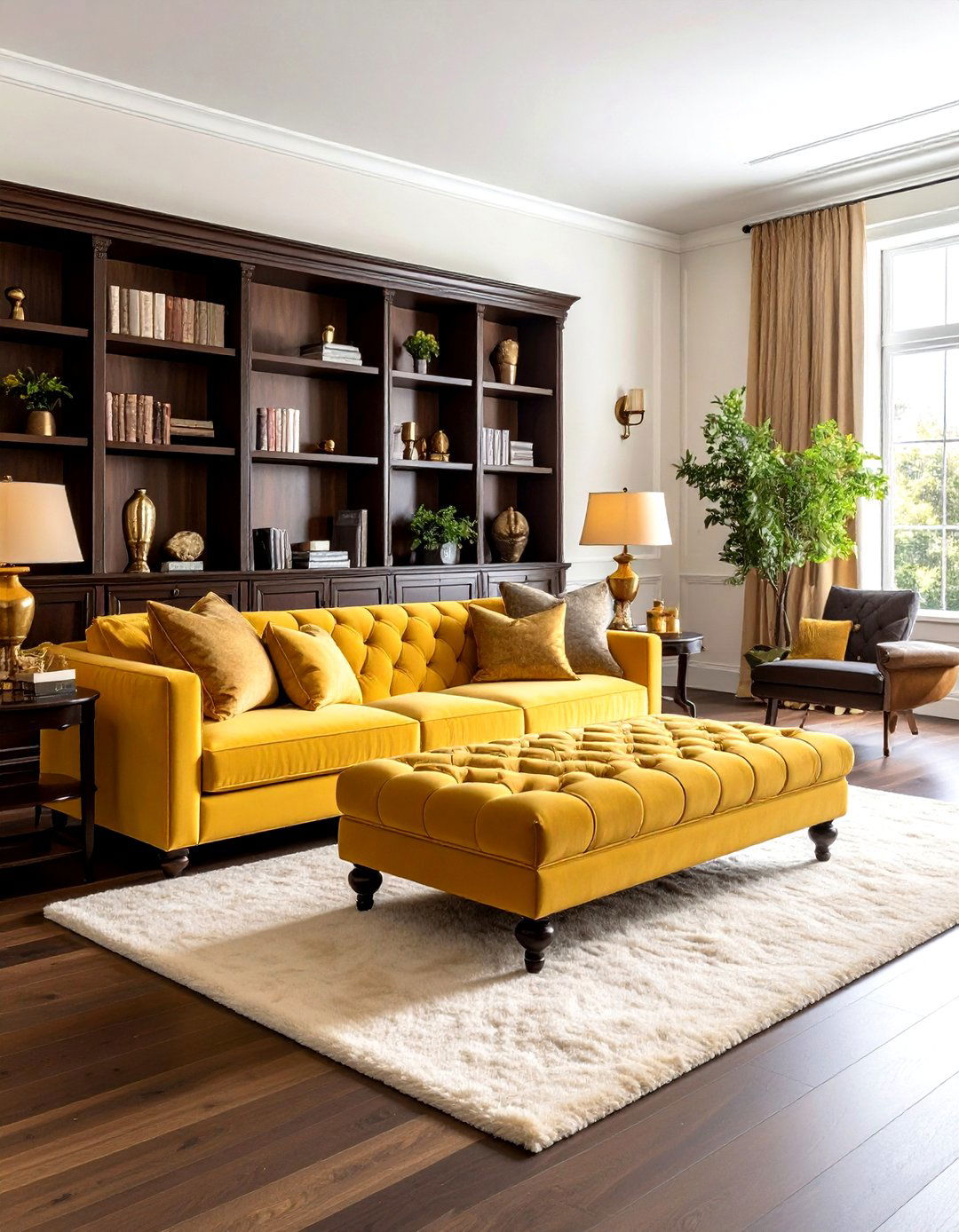 Ochre yellow living room furniture - 30 yellow living room ideas