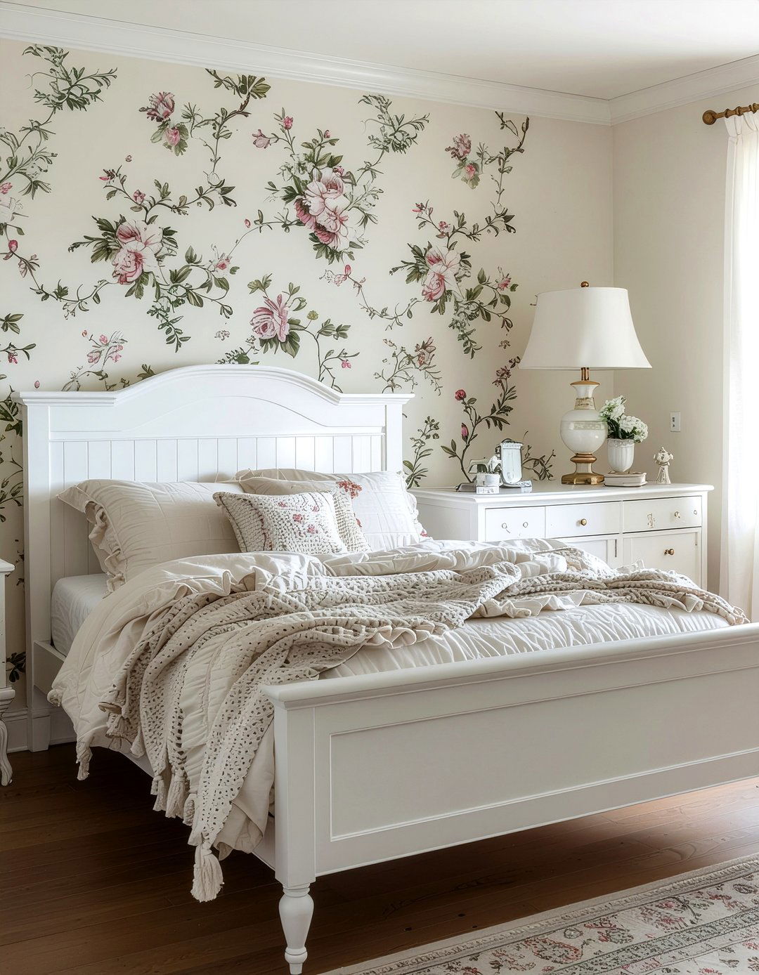 Off White Floral Wallpaper - 30 bedroom neutral wallpapers