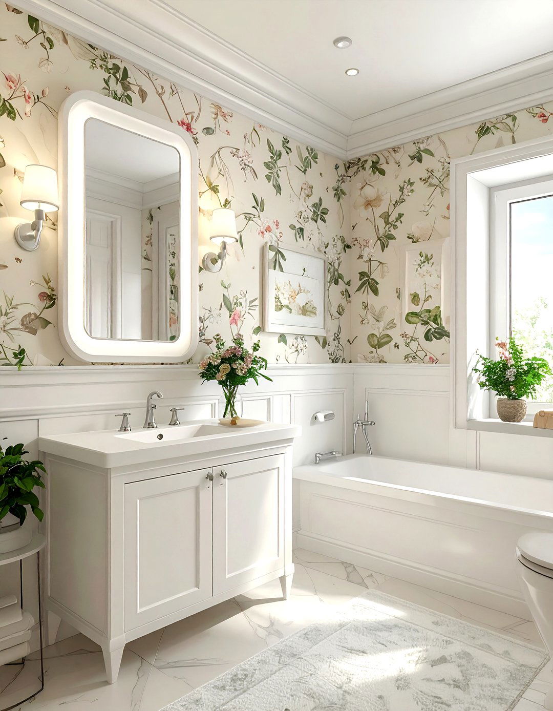 Off white bathroom wallpaper - 30 off-white bathroom ideas