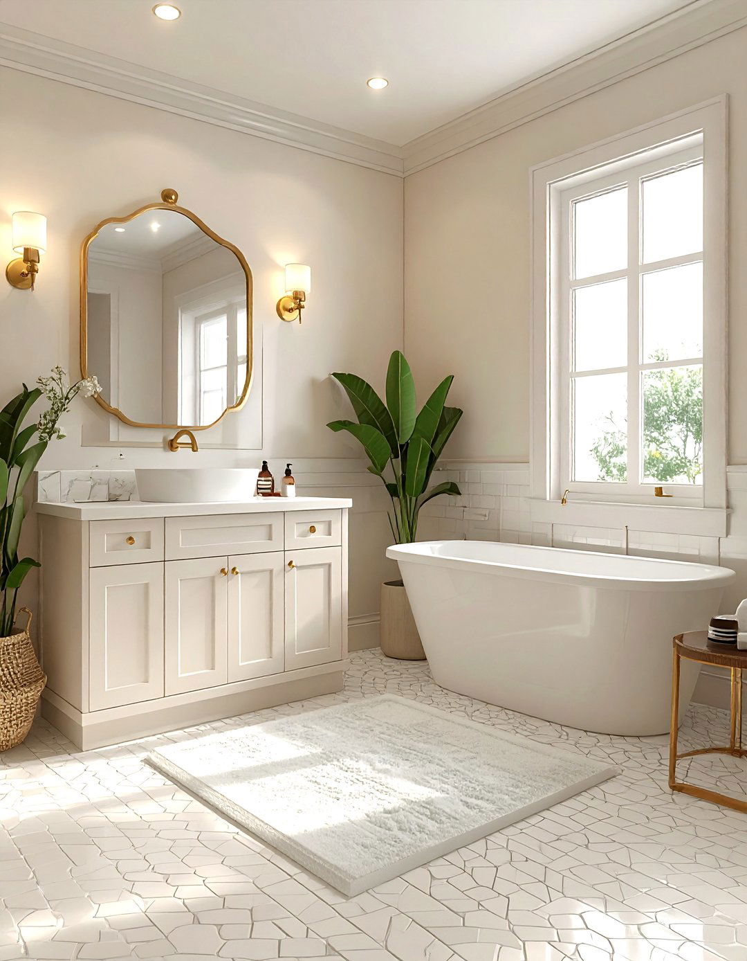 Off white bathroom with brass - 30 off-white bathroom ideas