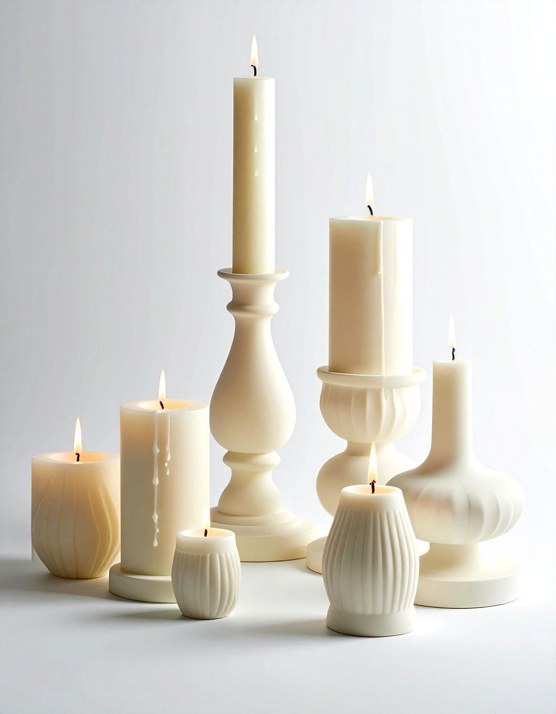 Off white candle holders - 30 beige dining room accessories ideas
