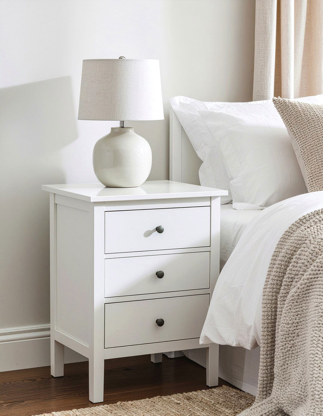Off white nightstand - 30 off-white bedroom ideas