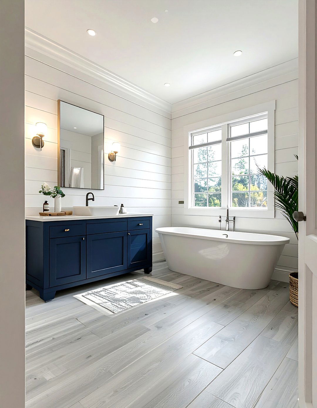 Off white shiplap bathroom - 30 off-white bathroom ideas