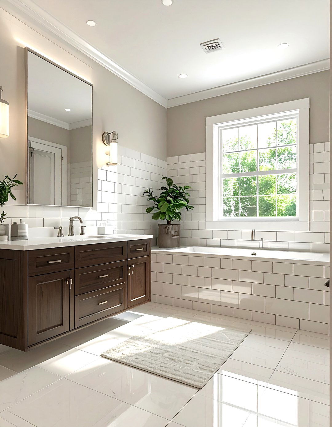 Off white subway tile bathroom - 30 off-white bathroom ideas