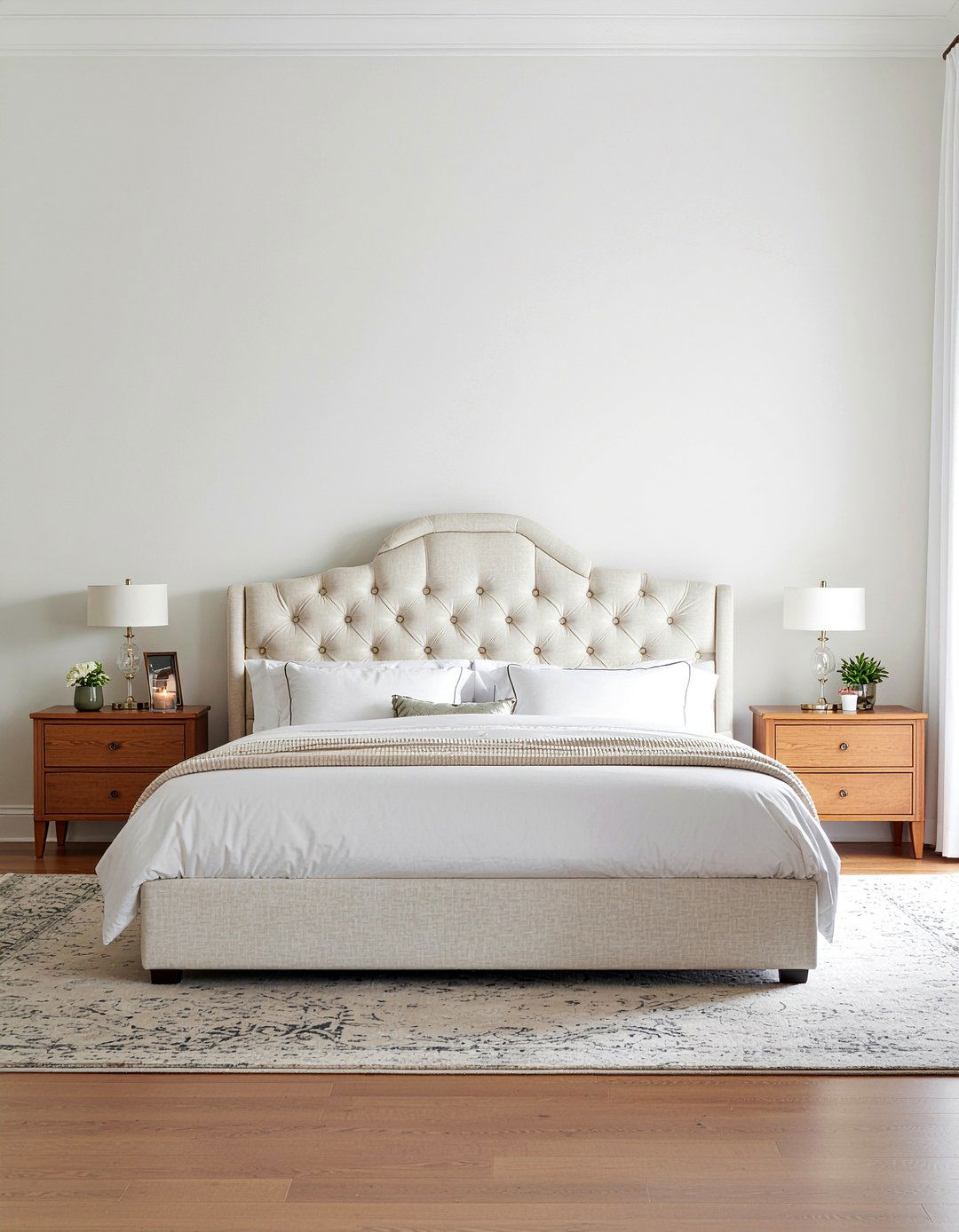 Off white upholstered headboard - 30 off-white bedroom ideas