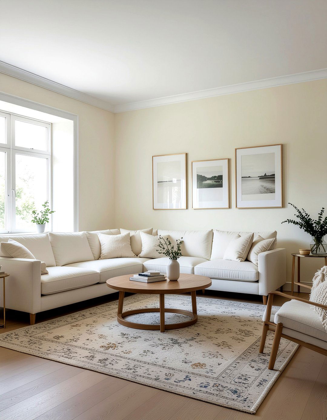 Off white wall paint - 30 Scandinavian minimalist living room ideas