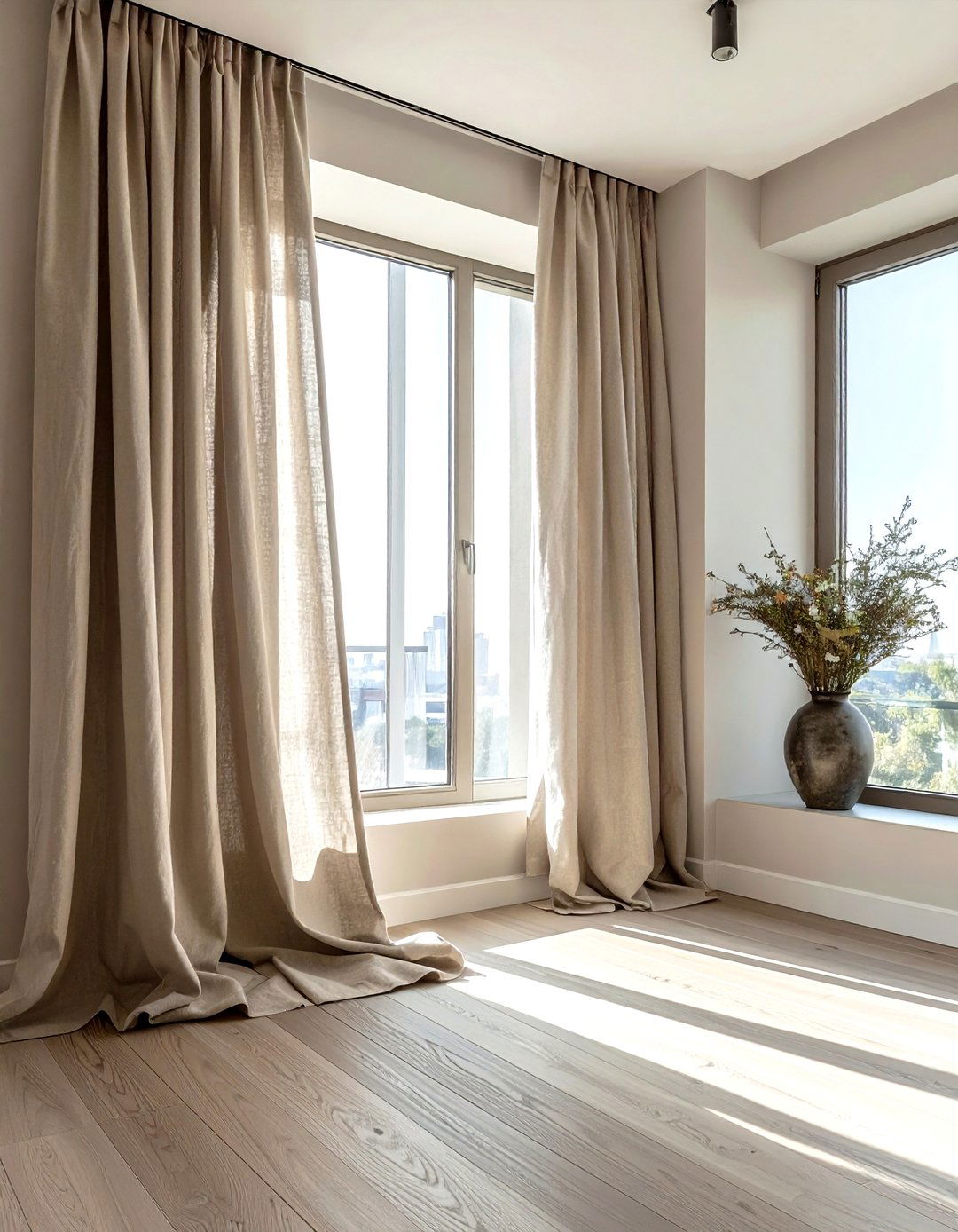 Offset Window Treatments - 30 decor asymmetry ideas