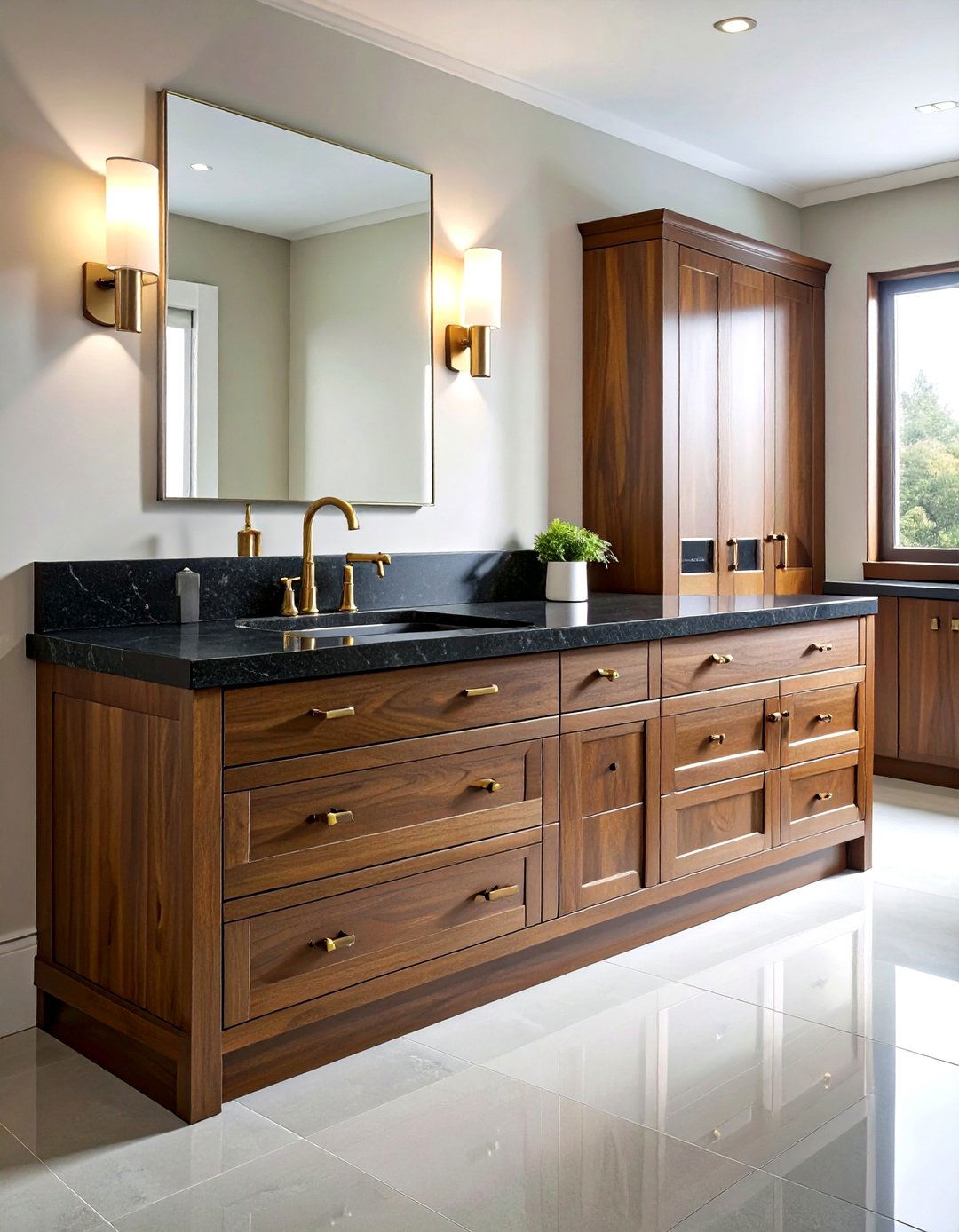 Oiled soapstone vanity - 30 soapstone bathroom ideas