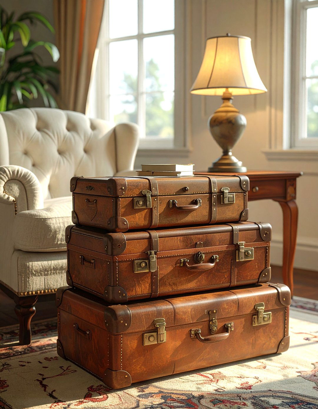 Old Leather Suitcase - 30 vintage finds decor ideas