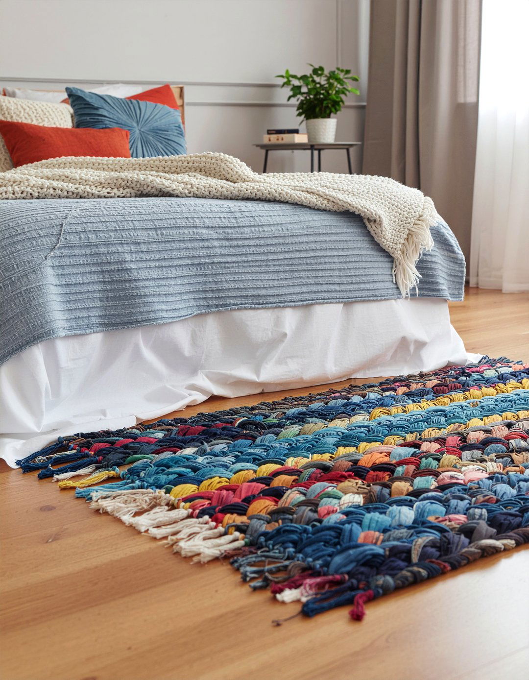 Old T Shirt Rug - 30 upcycled bedroom ideas