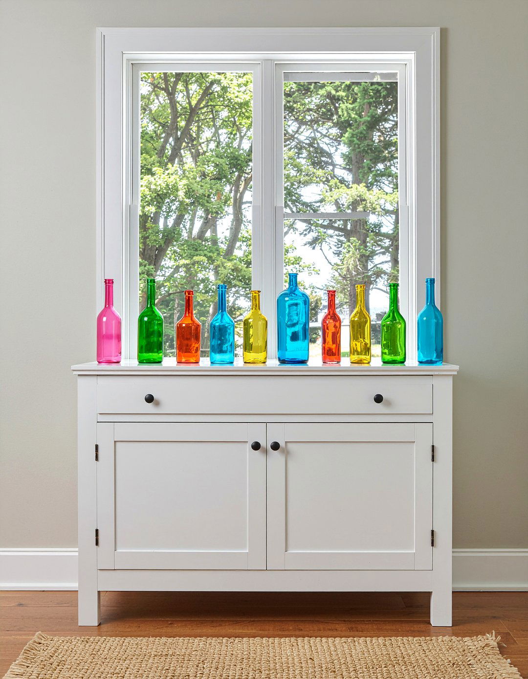 Old Window Cabinet - 30 recycled material bathroom ideas