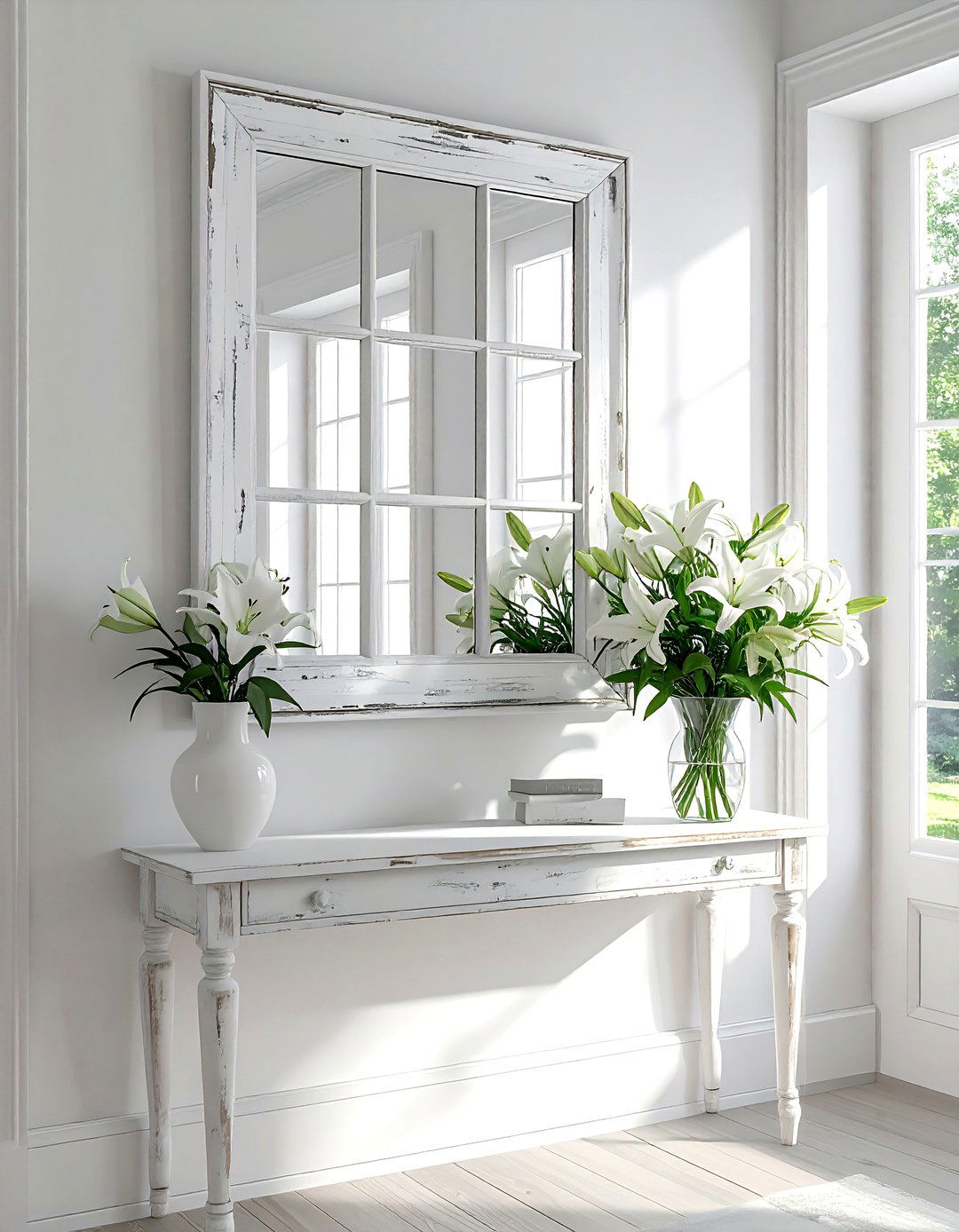 Old Window Mirror - 30 upcycled decor ideas