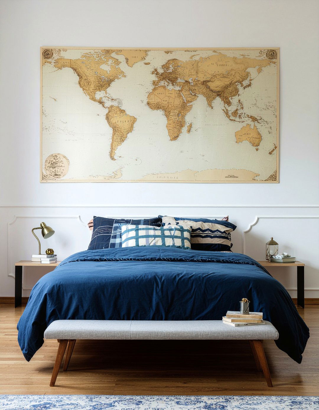 Old World Map - 30 light academia bedroom ideas