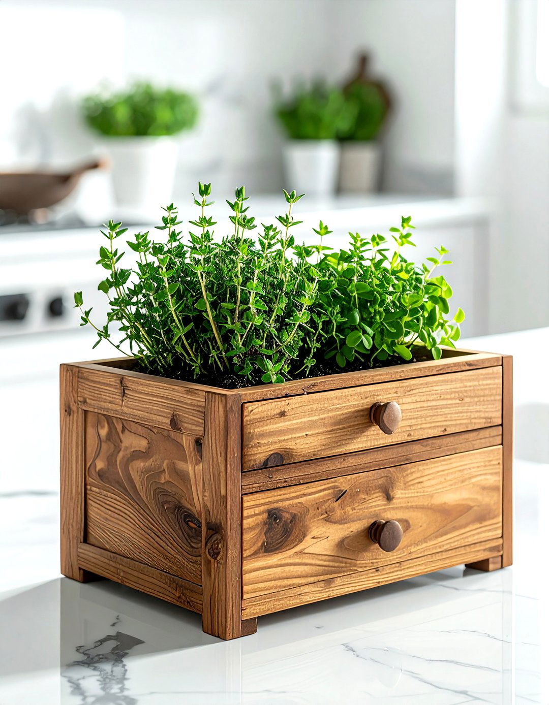 Old sewing machine drawers - 30 vintage planter ideas