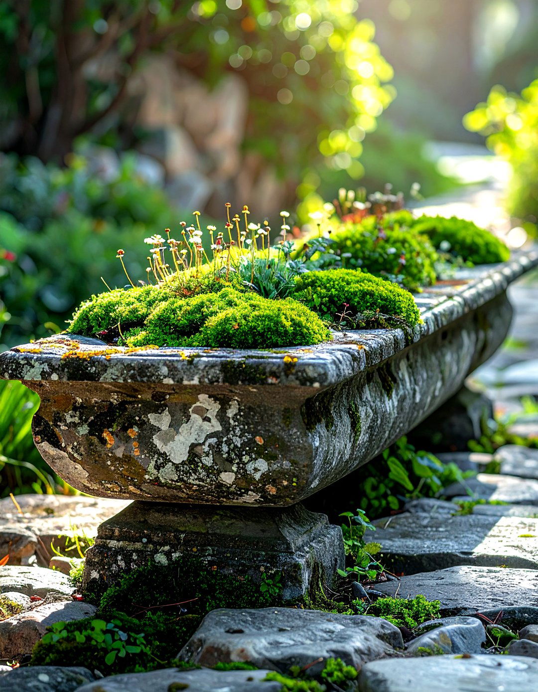 Old stone troughs - 30 vintage planter ideas