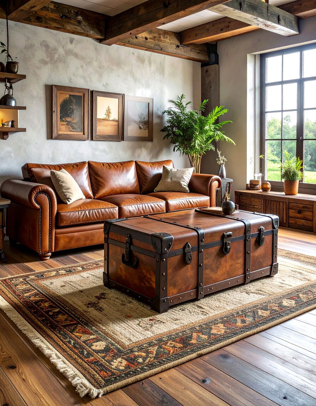 Old trunk coffee table - 30 vintage travel decor ideas